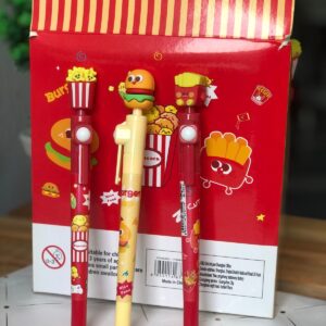 cute fast food gel pen set – kawaii 0.5mm black ink pens for school, office & journaling 🍟🍔🌭