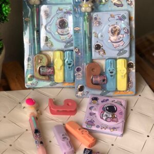 astronaut premium stationery gift set with password diary, 6 color pen & highlighters ๐