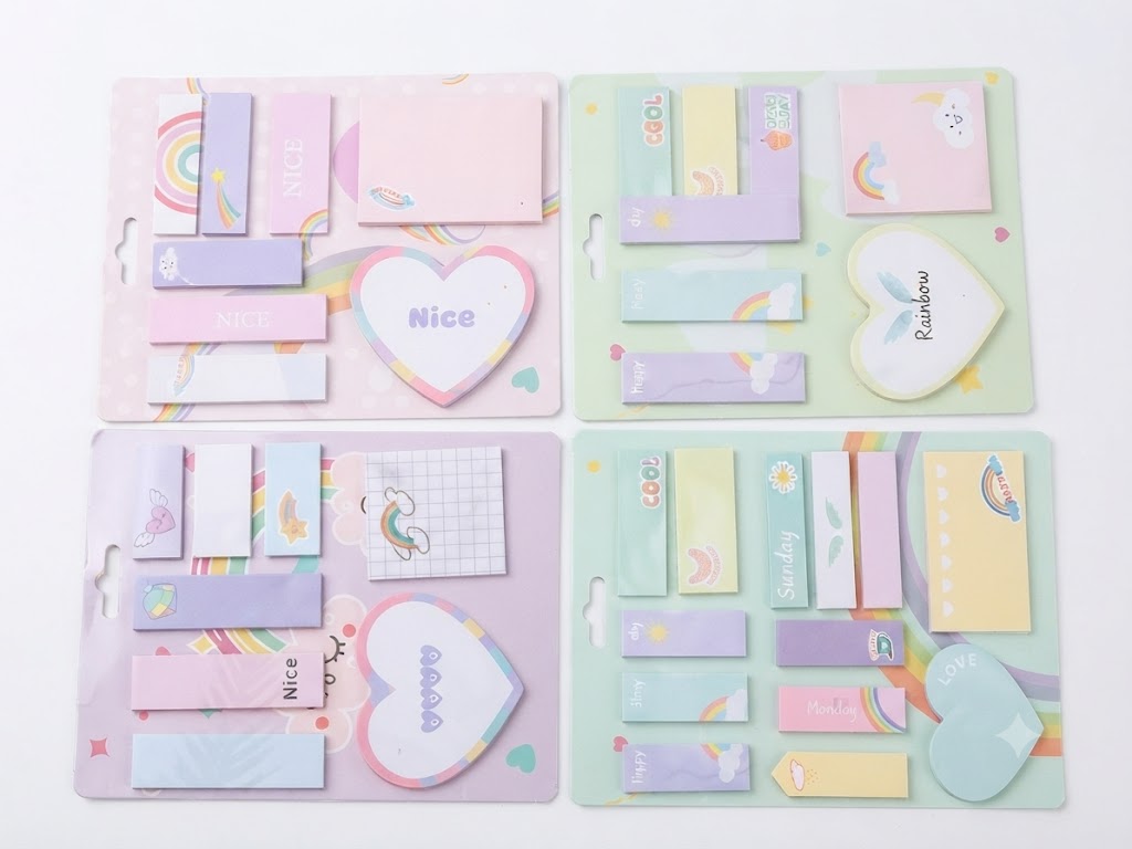 🌈 rainbow sticky notes memo pad set – cute pastel self adhesive index tabs & memo notes for study, office & journaling 🌈 rainbow sticky notes memo pad set – cute pastel self adhesive index tabs & memo notes for study, office & journaling