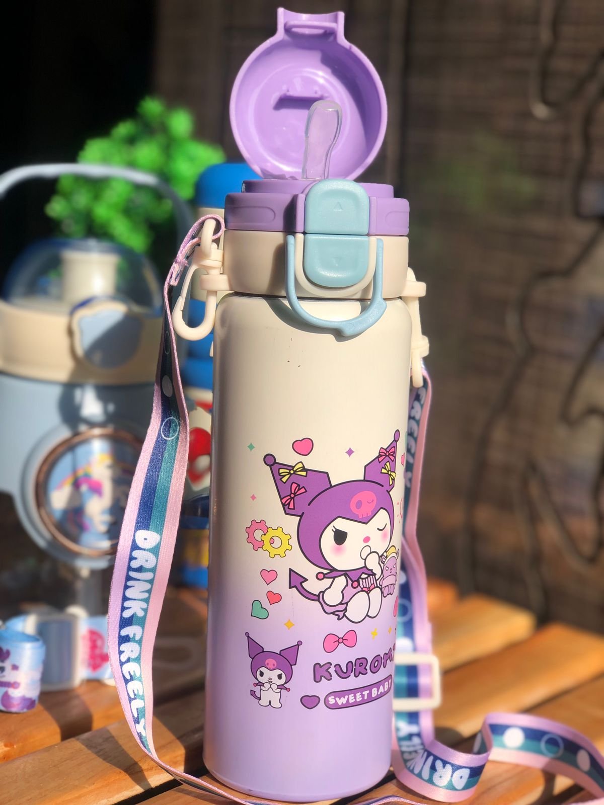 💧 kids cartoon water bottle with straw & carry strap | leak proof school water bottle | bpa free drinking bottle 💧 kids cartoon water bottle with straw & carry strap | leak proof school water bottle | bpa free drinking bottle