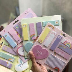 🌈 rainbow sticky notes memo pad set – cute pastel self adhesive index tabs & memo notes for study, office & journaling